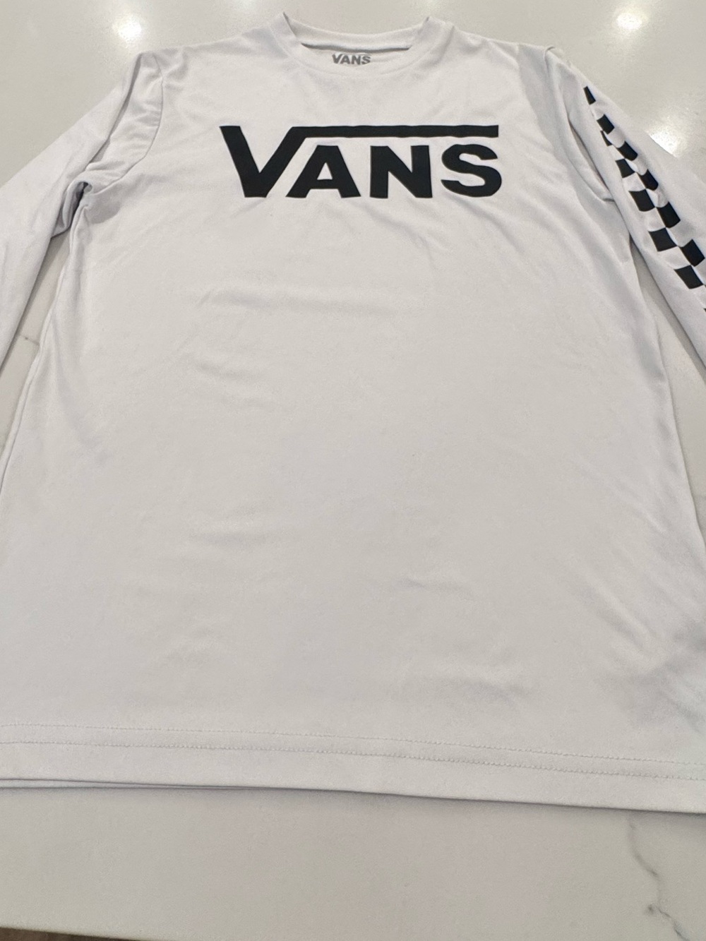 Vans boys/Unisex White Sz. 10-12 Long Sleeve Spandex T-shirt Swimshirt Sk8R